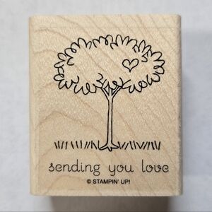 Stampin' Up! "Sending You Love" Wood Mounted Rubber Craft Stamp Excellent Cond.